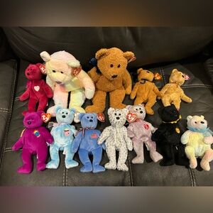 Lot of 12 TY Beanie Baby Bears (All with Tags!) Rare 1990’s to early 2000s